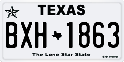 TX license plate BXH1863