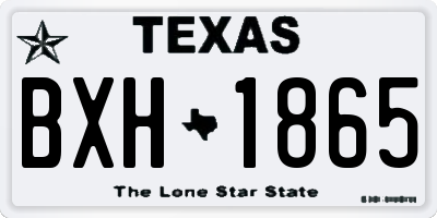 TX license plate BXH1865