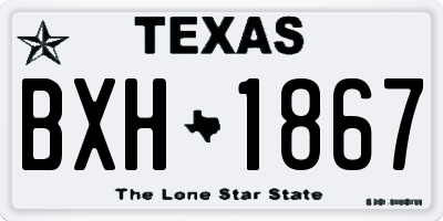 TX license plate BXH1867