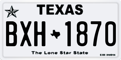 TX license plate BXH1870