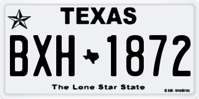 TX license plate BXH1872