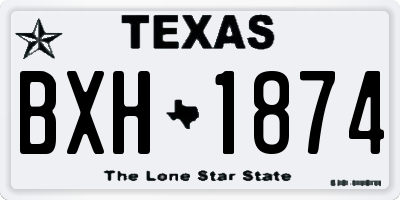 TX license plate BXH1874