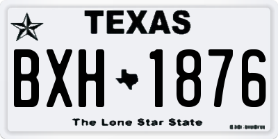 TX license plate BXH1876