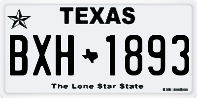 TX license plate BXH1893