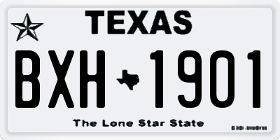 TX license plate BXH1901