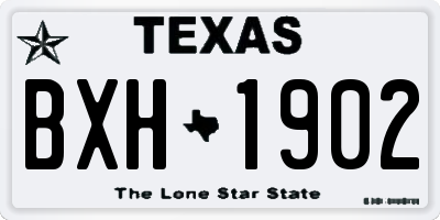 TX license plate BXH1902