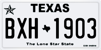 TX license plate BXH1903
