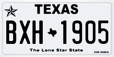TX license plate BXH1905