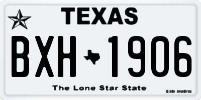 TX license plate BXH1906