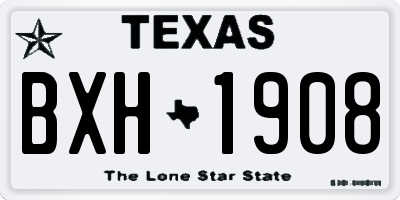 TX license plate BXH1908