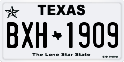 TX license plate BXH1909