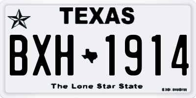 TX license plate BXH1914