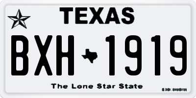 TX license plate BXH1919