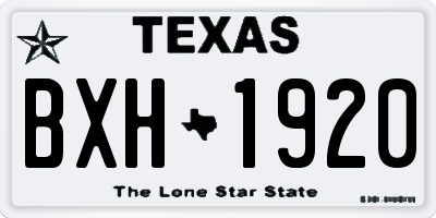 TX license plate BXH1920