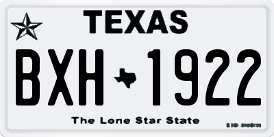 TX license plate BXH1922