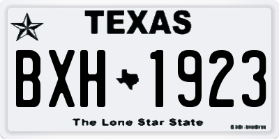 TX license plate BXH1923