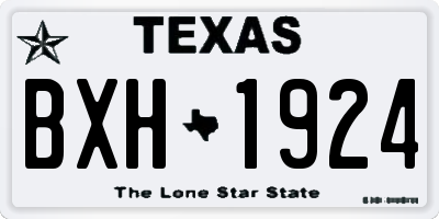 TX license plate BXH1924