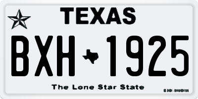 TX license plate BXH1925