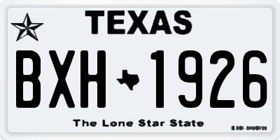 TX license plate BXH1926