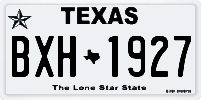 TX license plate BXH1927