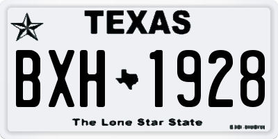 TX license plate BXH1928