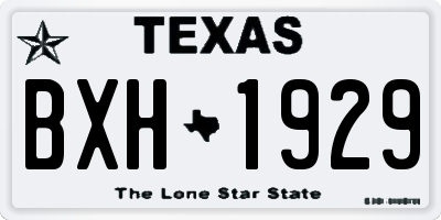 TX license plate BXH1929