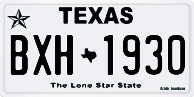 TX license plate BXH1930