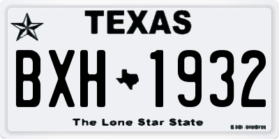 TX license plate BXH1932