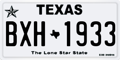 TX license plate BXH1933