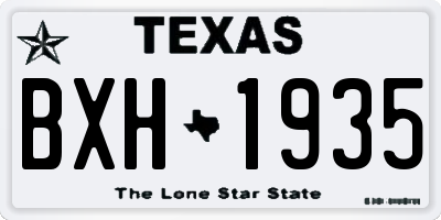 TX license plate BXH1935