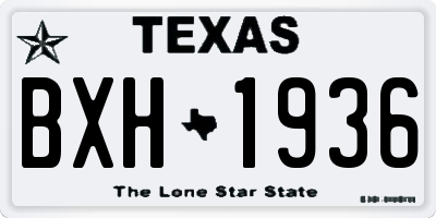 TX license plate BXH1936