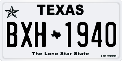 TX license plate BXH1940