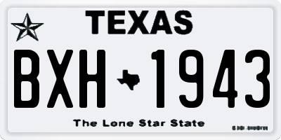 TX license plate BXH1943
