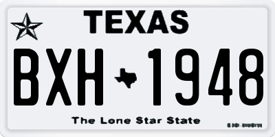 TX license plate BXH1948