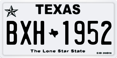 TX license plate BXH1952