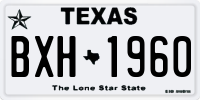 TX license plate BXH1960