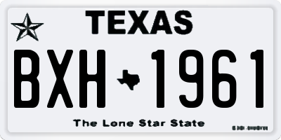 TX license plate BXH1961