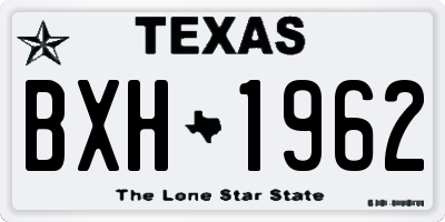 TX license plate BXH1962