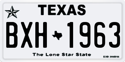 TX license plate BXH1963