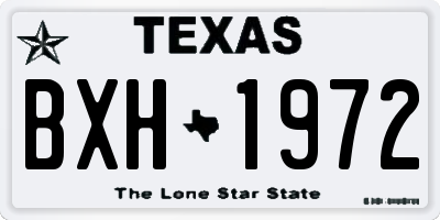 TX license plate BXH1972