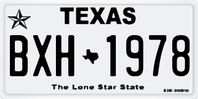 TX license plate BXH1978