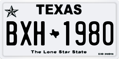 TX license plate BXH1980