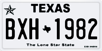 TX license plate BXH1982