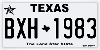 TX license plate BXH1983