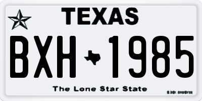 TX license plate BXH1985