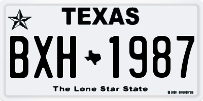 TX license plate BXH1987