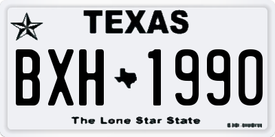 TX license plate BXH1990