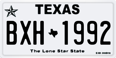TX license plate BXH1992