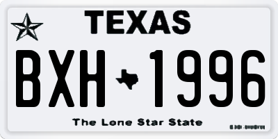 TX license plate BXH1996