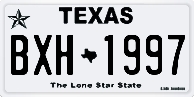 TX license plate BXH1997